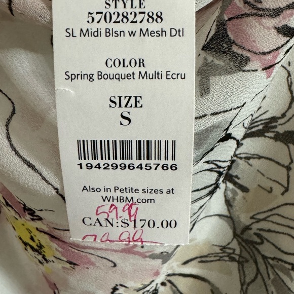 WHMB Airy Sleeveless Floral Midi Dress, Size Small - Picture 5 of 9